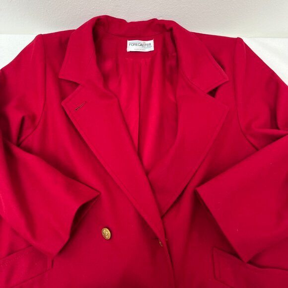 VTG Forecaster of Boston Red Wool Coat Double Breasted Made in USA Women's 18 - Picture 5 of 14